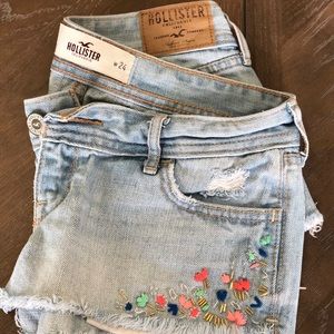 Embroidered Hollister Jean shorts